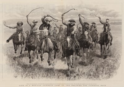 Leven in een Mexicaans cowboykamp op de prairies, de cowboyrace door John Charlton